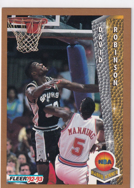 1992 FLEER #248 DAVID ROBINSON AWARD WINNER- SAN ANTONIO SPURS