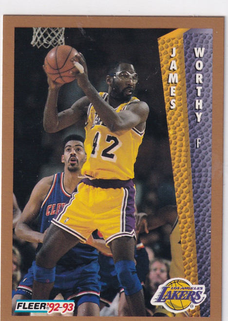 1992 FLEER #114 JAMES WORTHY- LOS ANGELES LAKERS