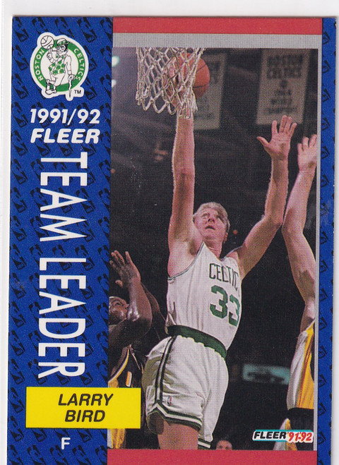 1992 FLEER #373 LARRY BIRD TEAM LEADERS- BOSTON CELTICS