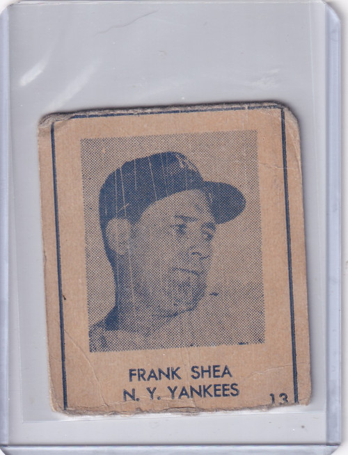 1948 R346 Blue Tint #13 Frank Shea - New York Yankees
