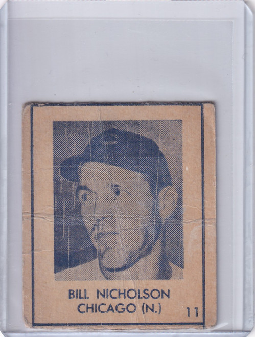 1948 R346 Blue Tint #11 Bill Nicholson - Chicago Cubs