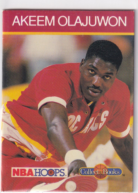 1990 HOOPS AKEEM OLAJUWON BOOKLET- HOUSTON ROCKETS