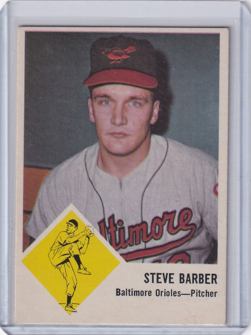 1963 Fleer #1 Steve Barber - Baltimore Orioles