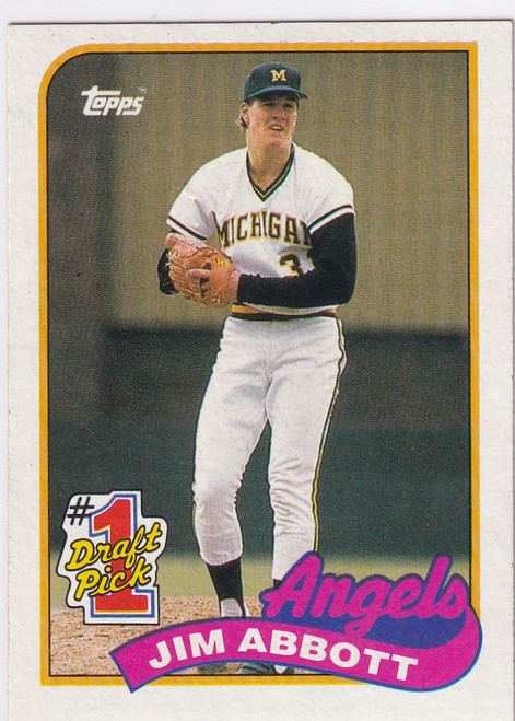 1989 TOPPS #573 JIM ABBOTT DRAFT PICK- ANGELS