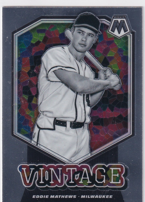 2021 MOSAIC #V4 EDDIE MATHEWS VINTAGE- MILWAUKEE BREWERS