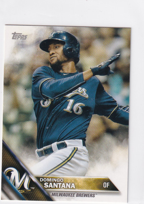 2016 TOPPS SERIES TWO #599 DOMINGO SANTANA MINI- MILWAUKEE BREWERS