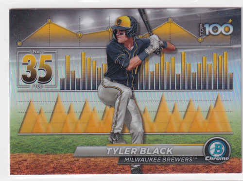 2024 BOWMAN CHROME #BTP-35 TYLER BLACK TOP 100 REFRACTOR- MILWAUKEE BREWERS