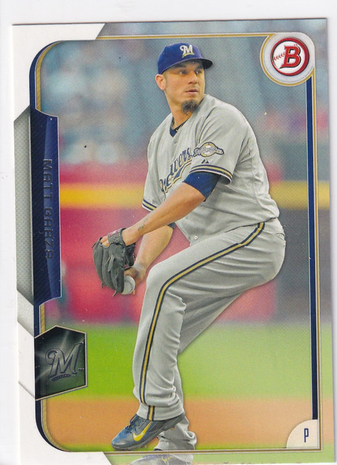 2015 BOWMAN #89 MATT GARZA- MILWAUKEE BREWERS