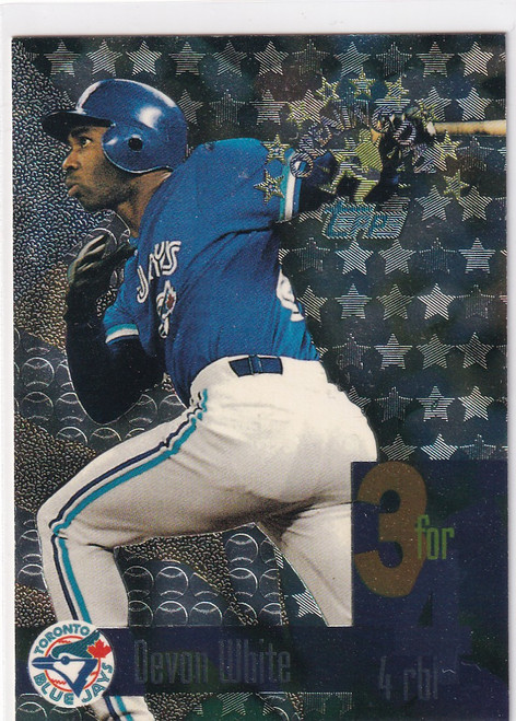 1995 TOPPS #10 DEVON WHITE 3 FOR 4- TORONTO BLUE JAYS