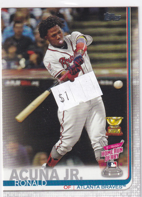 2019 TOPPS UPDATE #US271 RONALD ACUNA JR DERBY- ATLANTA BRAVES