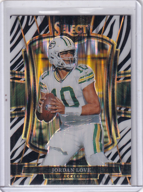 2025 Panini Select Zebra #168 Jordan Love - Green Bay Packers