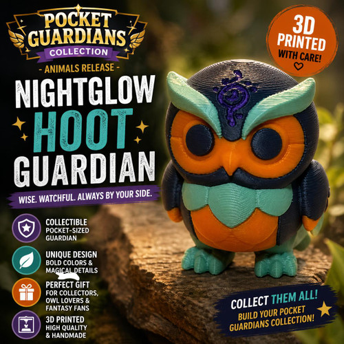 Nightglow Hoot Guardian Owl Pocket Guardians 3D Printed Collectible Figure Gift