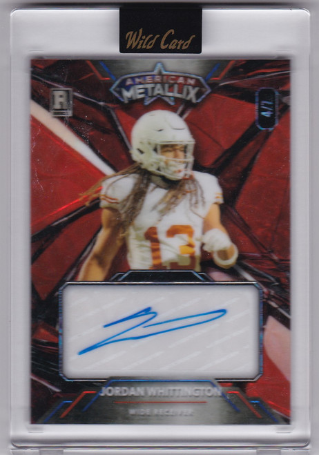 2023 Wild Card #WMG-JWA Jordan Whittington Red AUTO 4/7
