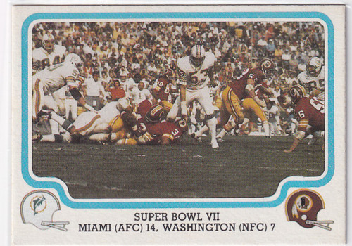 1979 FLEER #63 SUPER BOWL VII MIAMI 14 WASHINGTON 7- MIAMI DOLPHINS