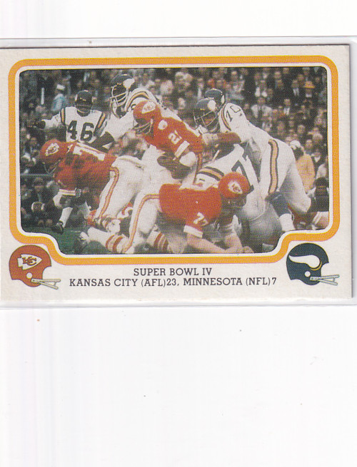 1979 FLEER #60 SUPER BOWL IV KANSAS CITY 23 MINNESOTA 7- KANSAS CITY CHIEFS
