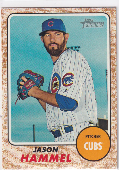 2017 TOPPS HERITAGE #491 JASON HAMMEL- CHICAGO CUBS