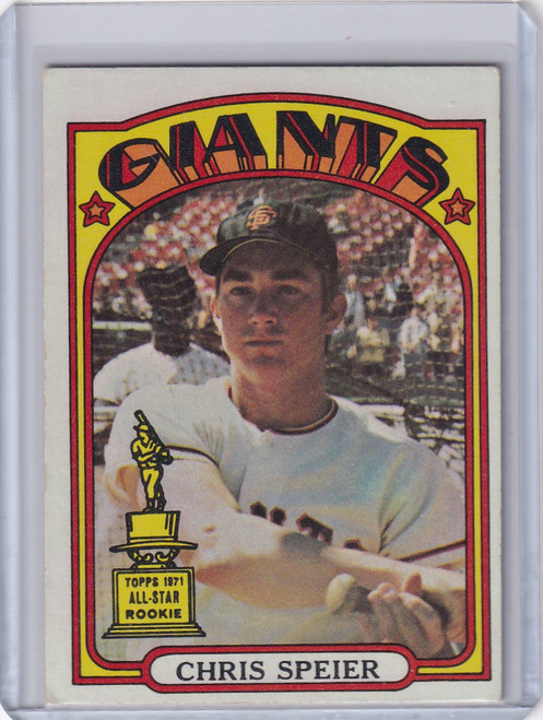 1972 Topps Baseball #165 Chris Speier ASR, RC - San Francisco Giants