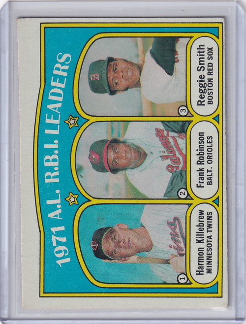 1972 Topps Baseball #88 1971 A.L. R.B.I. Leaders Killebrew / Robinson / Smith