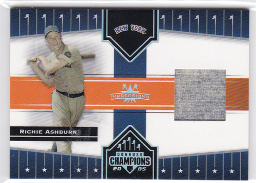 2005 Donruss Champions #223 Richie Ashburn Jersey Swatch Card New York Mets