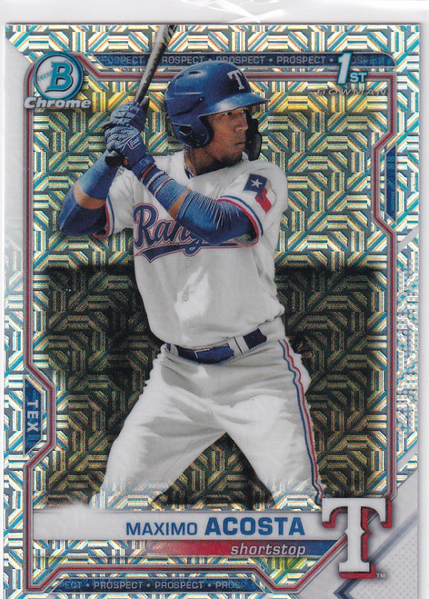 2021 BOWMAN CHROME #BCP-7 MAXIMO ACOSTA MOJO- TEXAS RANGERS