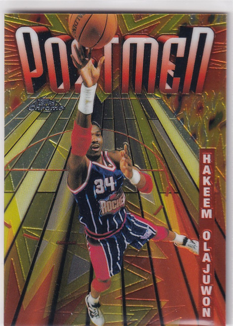 1999 TOPPS CHROME #SB25 HAKEEM OLAJUWON POST MEN- HOUSTON ROCKETS