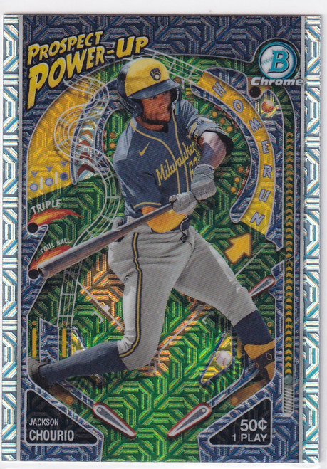 2024 BOWMAN CHROME #PP-6 JACKSON CHOURIO POWER UP MOJO- MILWAUKEE BREWERS