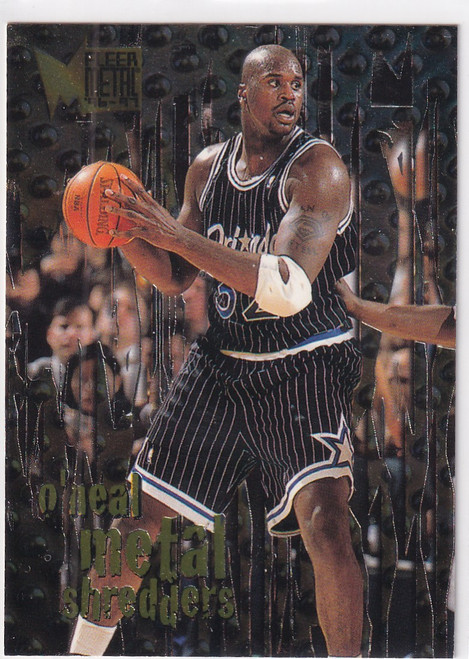 1996 FLEER METAL #143 SHAQUILLE ONEAL METAL SHREDDERS- ORLANDO MAGIC