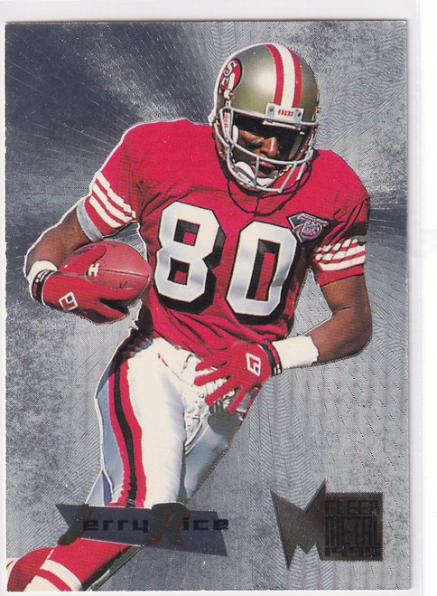 1995 FLEER METAL #34 JERRY RICE SILVER FLASHERS- SAN FRANCISCO 49ERS