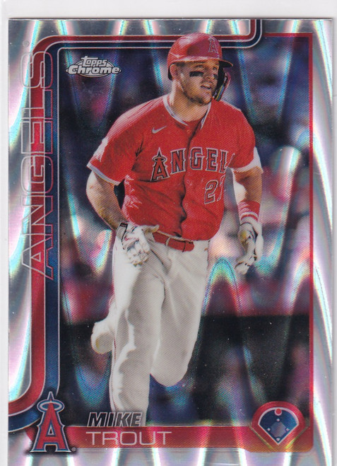 2025 TOPPS CHROME #100 MIKE TROUT RAYWAVE- ANGELS