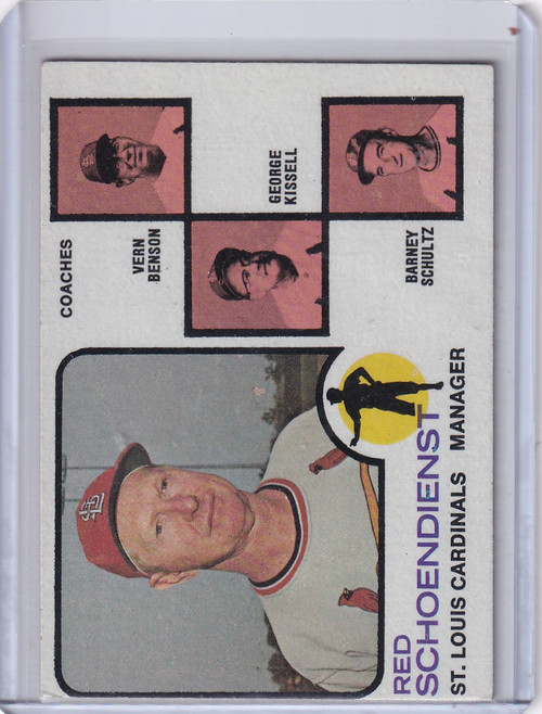 1973 Topps Baseball #497 Red Schoendienst - St. Louis Cardinals