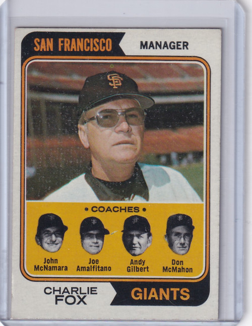 1974 Topps Baseball #78 Giants Field Leaders Charlie Fox