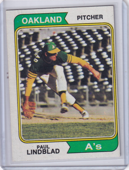 1974 Topps Baseball #369 Paul Lindblad - Oakland Athletics