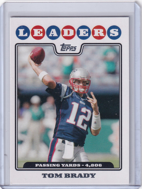 2008 Topps Football Passing Yards Leaders #286 Tom Brady - Patriots