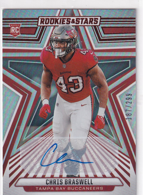 2024 ROOKIES AND STARS #120 CHRIS BRASWELL AUTO /199- TAMPA BAY BUCCANEERS