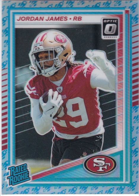 2025 DONRUSS OPTIC #278 JORDAN JAMES ROCKET EMOJI- SAN FRANCISCO 49ERS