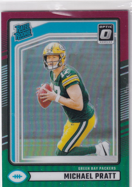 2024 DONRUSS #339 MICHAEL PRATT GREEN AND RED PRIZM- GREEN BAY PACKERS