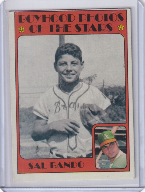 1972 Topps Baseball #348 Sal Bando BP - Oakland Athletics