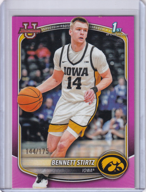 2025-26 Bowman Basketball Pink BPP90 Bennett Stirtz 144/175 - Iowa