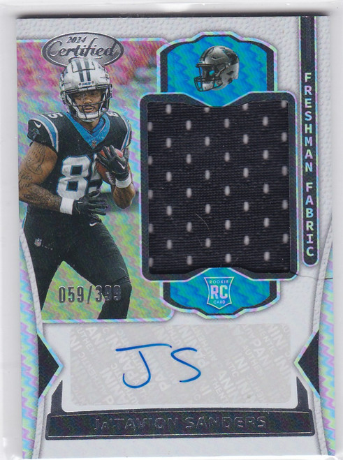 2024 Panini Certified Freshman Fabric Signatures Ja'Tavion Sanders AUTO 059/399