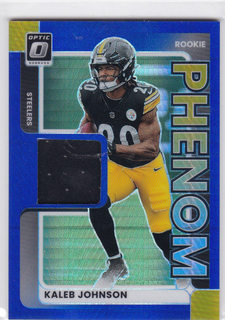 2025 Donruss Optic #RPBH-KJN Kaleb Johnson Blue Hyper Phenoms Jersey Patch