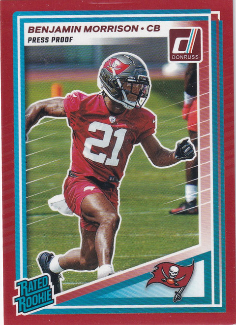 2025 DONRUSS #361 BENJAMIN MORRISON RED PRESS PROOF- TAMPA BAY BUCCANEERS