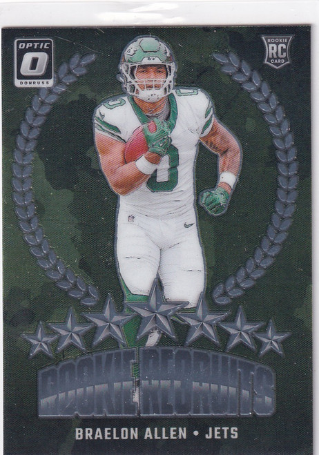 2024 DONRUSS OPTIC #18 BRAELON ALLEN ROOKIE RECRUITS- NEW YORK JETS