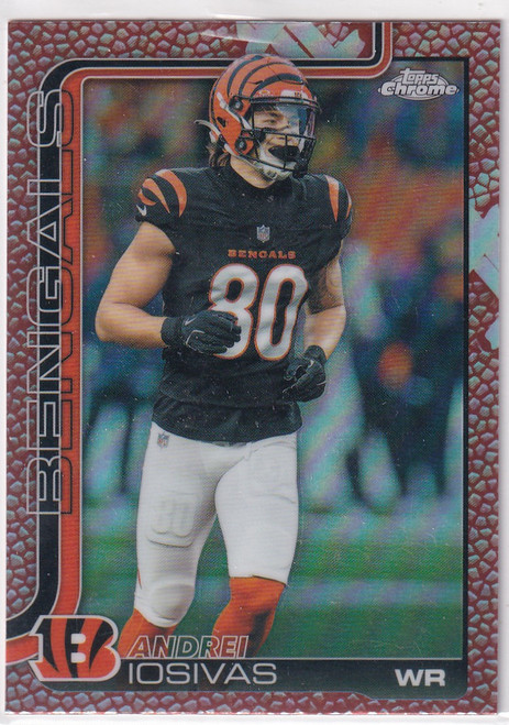 2025 TOPPS CHROME #60 ANDREI IOSIVAS LEATHER- CINCINNATI BENGALS
