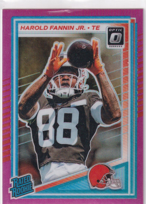2025 DONRUSS OPTIC #284 HAROLD FANNIN JR PINK REFRACTOR- CLEVELAND BROWNS
