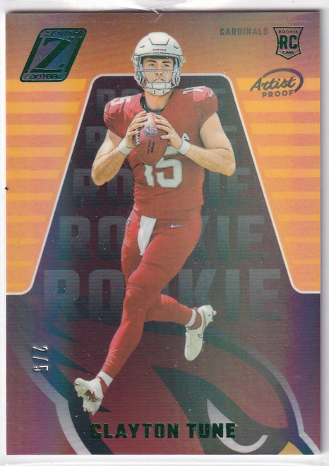 2023 ZENITH #122 CLAYTON TUNE GREEN ROOKIE 2/5- ARIZONA CARDINALS