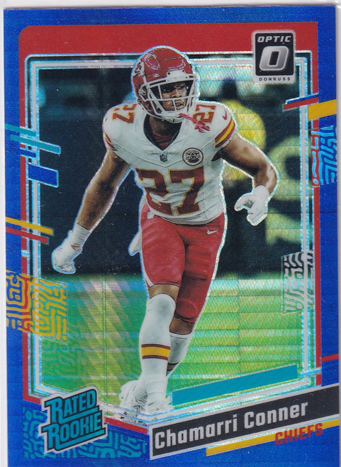 2023 DONRUSS OPTIC #255 CHAMARRI CONNOR BLUE HYPER- KANSAS CITY CHIEFS