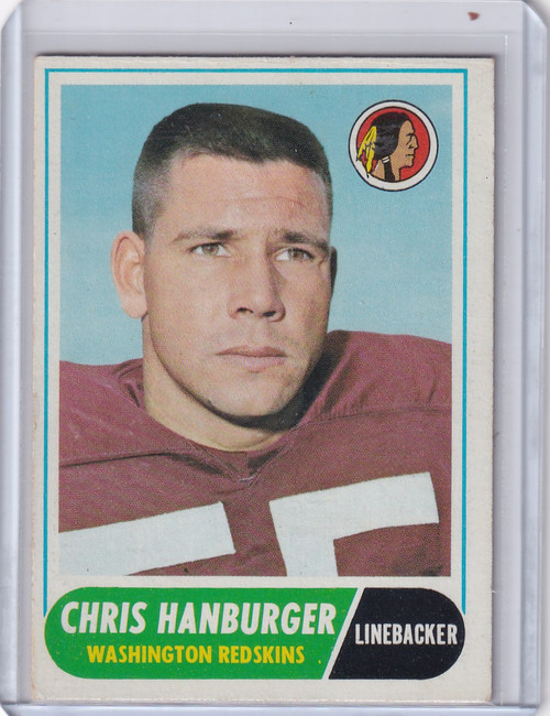 1968 Topps Football #62 Chris Hanburger - Washington Redskins