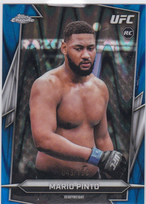 2026 Topps Chrome UFC #31 Mario Pinto Blue Raywave Refractor 43/150