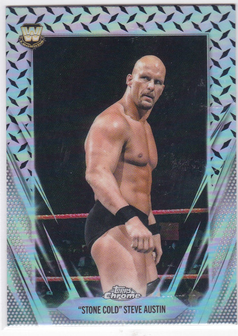 2026 Topps Chrome WWE #7 "Stone Cold" Steve Austin Diamond Plate Refractor