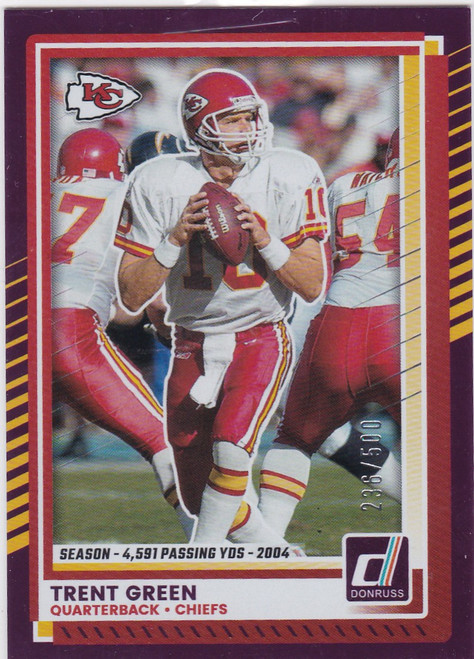 2025 Panini Donruss Season Stat Line #77 Trent Green 236/500 Kansas City Chiefs